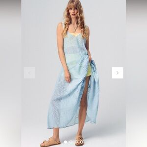 By Anthropologie Delicate Lace Tunic in sky  size M/L